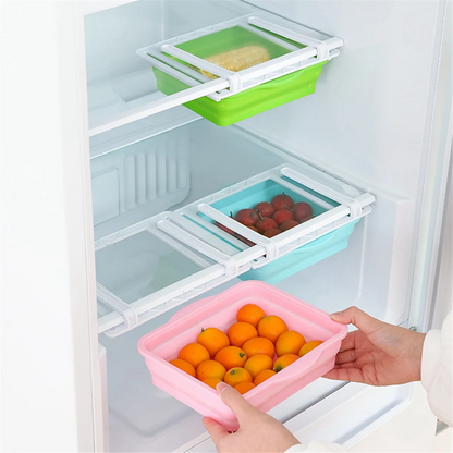 Fridge Storage Basket Expandable Storage Plastic Rack