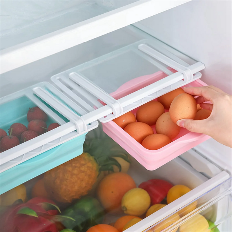 Fridge Storage Basket Expandable Storage Plastic Rack