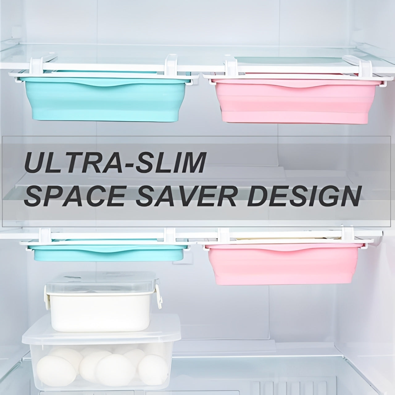 Fridge Storage Basket Expandable Storage Plastic Rack