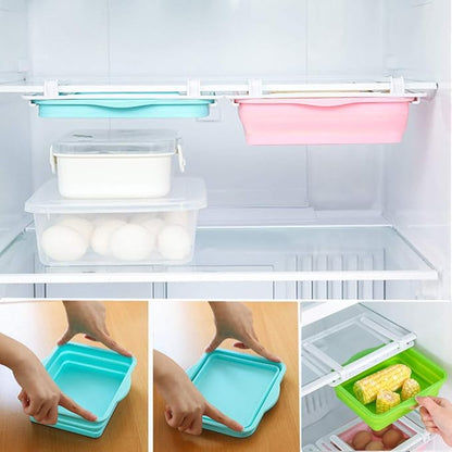 Fridge Storage Basket Expandable Storage Plastic Rack