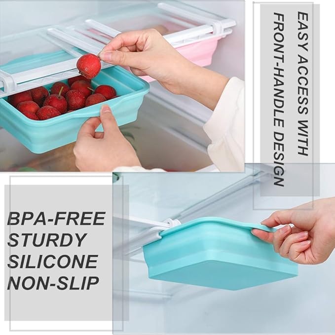 Fridge Storage Basket Expandable Storage Plastic Rack