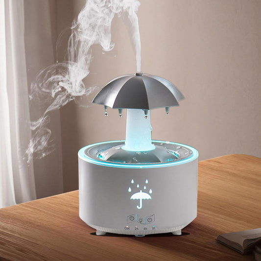 Rotating Umbrella Diffuser With Water Droplets